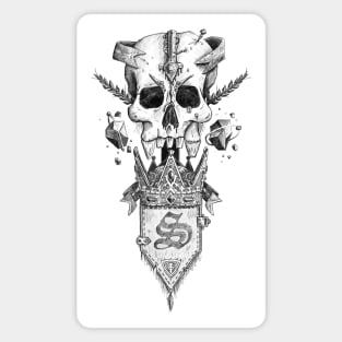 Steampunk skull with flag S Magnet